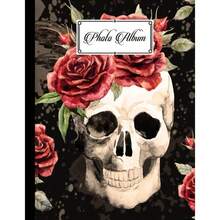 Photo Album: Large Photo Albums with Writing Space Memo, Large Capacity Picture Album Premium Skull Cover by Eva - inicial - Ver 2