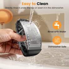 Garlic Press,Stainless Steel Garlic Mincer Crusher,Easy To Use And Clean,Ergonomic Handle,Easy Kitchen Gadget For Effortless Smashing,Kitchen Essentials,Home And Kitchen Utensils Accessories,Cooking - White - View 4