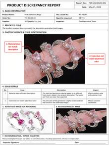 3pcs/Set Fashion Y2K Style Bow & Heart Rhinestone Ring Set, Suitable For Girls, For Party And Daily Wear - Multicolor - View 2