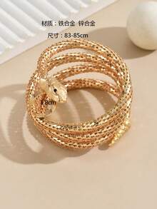 1 Pieza Pulsera Metálica De Serpiente Envolvente Alrededor Del Dedo - Amarillo Oro - Ver 6
