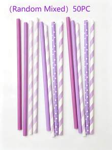 200|100|50|25Pcs Assorted Paper Drinking Straws, Suitable For Birthday, Christmas, Wedding, Halloween, Bridal Shower, Cocktail Party, Juice Party Decoration - View 12