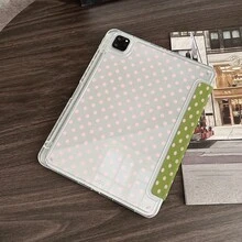 1個淺粉色圓點平板翻蓋保護殼，附筆槽，適用於 iPad 10代 10.9吋 2022 智慧保護殼/Air 13(M3 2025)/Air 11(M3 2025)/Air 11(M3 2025)/11(A16 2025)/適用於 Galaxy Tab S10+/S9/A9，適用於小米 5/5PR/6/6PRO/7/7PRO，適用於 Oppo Pad，適用於華為 Matepad，適用於榮耀 Pad - 彩色 - 查看 5