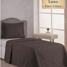Luxury Single Bedspread, One-Sided, 2 Pieces, Ultrasonic Quilting, 11 Colors Available - Tobacco - View 2