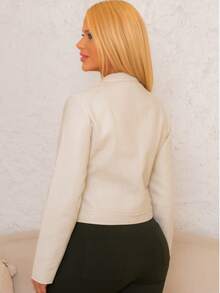 Women's Jacket Look Suede | Faux Leather Style | Lightweight And Stylish - Dark Green - View 3