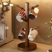 Mug Tree Holder - Coffee Cup Rack With Hooks, Non-Slip Kitchen Storage Rack, Suitable For Countertop, Perfect For Home And Cafe Decor - Multicolor - View 8