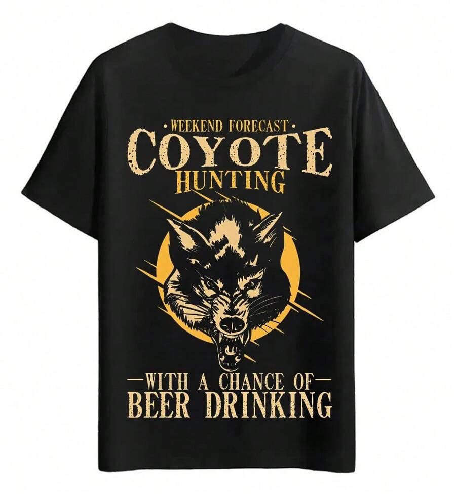 Playeras Caza De Coyote Con Cerveza - Negro - Ver 1
