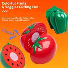 Children's Small Kitchen Toy Set Pink Girls Pretend Play Cooking Cooking Utensils Baby Simulation Fruit Vegetable Cutting Kitchenware - Pink - View 6