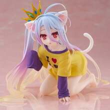 (Inspección de Calidad: Defecto Leve) 1 pieza Figura de Hermana con Uniforme, Orejas de Gato, Manga, Pijama Blanco, Corona, Ornamento de Exhibición de Juego, Ornamento de Exhibición de Colección de Fan de Anime, Decoración del Hogar/Oficina - Regalo Perfecto para Entusiastas del Anime Japonés - Compatible con Fondo de Fotografía de Anime - Pose Linda, Atuendo Exquisito y Expresión Vívida - Figura de Estilo Anime Hecha a Mano - Multicolor - Ver 5