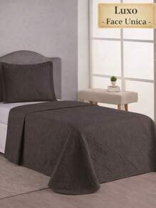 Luxury Single Bedspread, One-Sided, 2 Pieces, Ultrasonic Quilting, 11 Colors Available - Tobacco - View 3