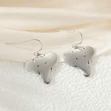 1 Pair Cute Elephant Head Dangle Earrings, Silver Minimalist Animal Swing Earrings, Suitable For Women - Silver - View 3