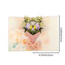 1set Pop-Up 3D Lily Flower Greeting Card With Envelope, Suitable For Teacher's Day, Friend's Birthday And Other Occasions, Creating A Warm And Casual Gift Atmosphere - View 3