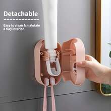 1pc Automatic Toothpaste Dispenser And Squeezer - Wall Mounted Bathroom Toothbrush Holder, Bathroom Storage Rack And Organizer. Automatic Toothpaste Squeezer, Wall Mounted Toothpaste Holder, No Drilling. Halloween, Christmas Decor, Home Bathroom Decor, Autumn, Back To School Bathroom Accessories Bathroom Tools - Multicolor - View 13