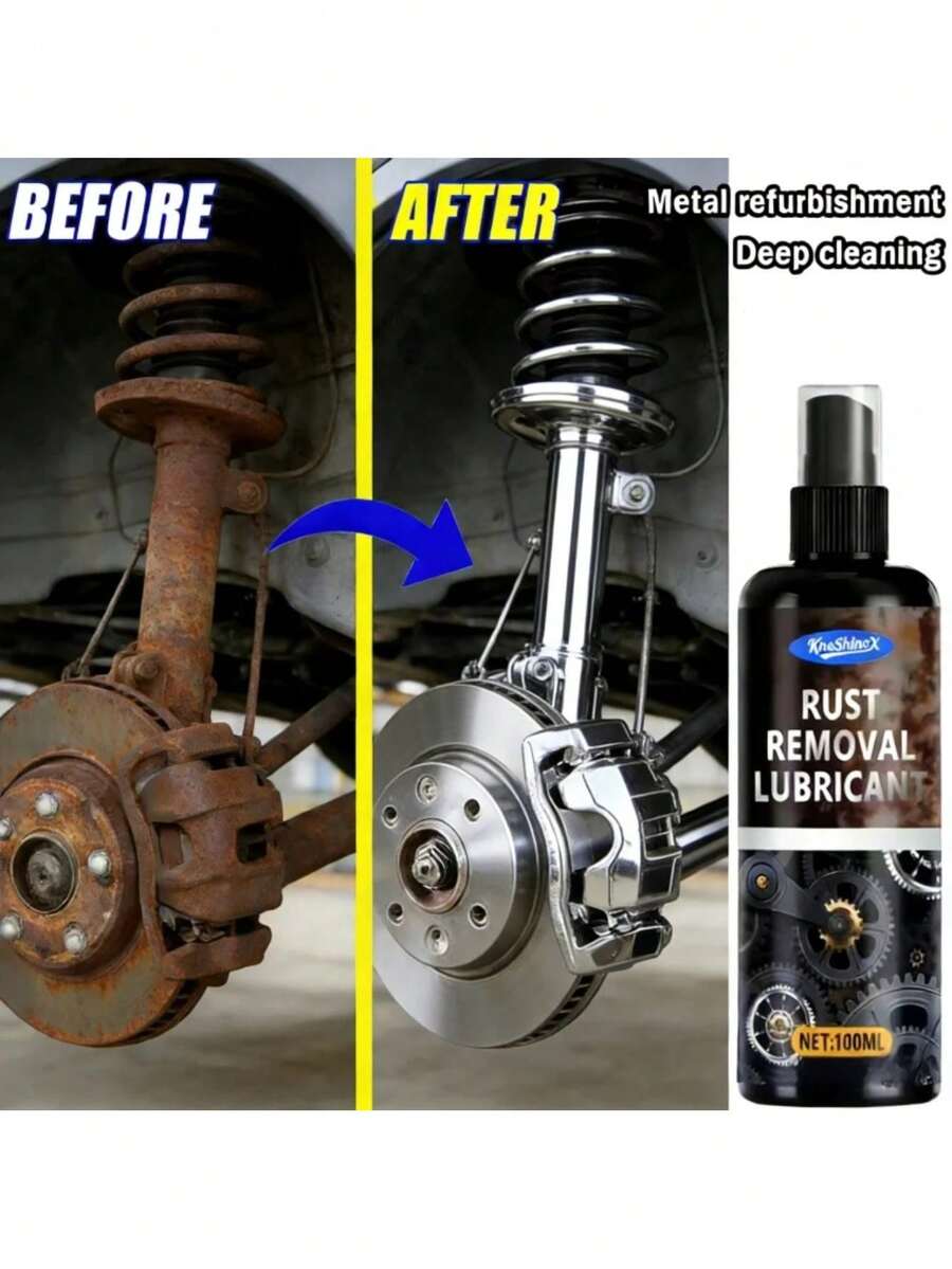100ml Universal Rust Removal Revitalizing Spray For Car Wheels And Metal Surfaces, Strong Decontamination, Gentle And Reliable - 100毫升 + 含海綿 - 查看 1