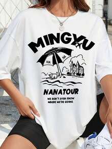 Nana Tour T NanaTour con miembros de la gira mundial Right Here Kpop4. Camiseta Clásica de Algodón jpg220g - Unisex - La Camiseta que Siempre Necesitaste. Adecuada para todas las personas, y - Negro - Ver 1
