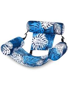 Leaf Design Floating Lounge Chair, Heavy Duty Inflatable Pool Float For Adults, Tropical Style Inflatable Pool Lounge Chair, Adult Inflatable Pool Float, Portable Summer Beach Float, Suitable For Lakes, Beaches And Pool Parties - Multicolor - View 11