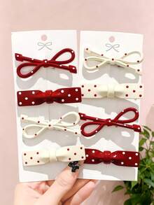 4/8/16pcs/Set Macaron Color Bow Hair Clips Combination, Sweet Cute Bangs Clips, Random Style - Suitable For Girls And Women, Soft Adorable Styling + Macaron Healing Color Palette, Like Adding A "Cute Filter" To Your Hair, Easily Achieve Sweet Girl Look For Daily School, Shopping, Dating And Other Occasions - Multicolor - View 13