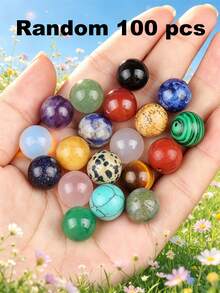 50/100/150/200/500/1000 piezas Cuentas de piedra natural multicolor de 8mm, gemas redondas y lisas con agujero de 1mm, adecuadas para la fabricación de joyas DIY - perfectas para pulseras, collares y aretes - Multicolor - Ver 13