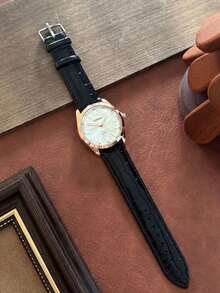 1pc Fashionable Elegant Men's Quartz Watch, Suitable For Daily Matching, Birthday/Graduation Gift, Casual Gathering Wear - Black - View 4