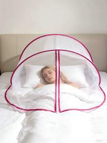 Portable Bedside Mosquito Net Tent, Detachable No-Installation Insect Net Cover With Zipper, Washable Lightweight Travel Mosquito Net, Suitable For Summer Travel, Outdoor Camping, Home, Hotel, Camping, Single Size Travel Essential - Single Size - View 7
