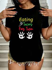 5 de Mayo Disfraz Pancho Embarazo Nuevo Bebé Hombre deéxico Camiseta Camisetas de Moda Casual para Mujeres Impresión Gráfica Tops Deportivos Activos para Mujeres - Negro - Ver 1