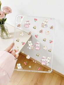 1 buah Casing Tablet TPU Lembut Motif Kelinci Ceri Bunga yang Dilukis, Kompatibel dengan iPad 10.2/10.5/Air4/Air5/10.9/Pro 11"/Generasi ke-10/Air 11-In.(M2)-2024/Pro11-In.(M4)-2024/ Air 11-Inch (M3) 2025/ (A16) 11 Inch Generasi ke-11/Galaxy Tab A7 10.4 Inch/A8, Casing Pelindung Tablet TPU Lucu/Menyenangkan/Personalisasi, Casing Transparan Tanpa Slot Pena, Pena Hanya untuk Tampilan Tidak Termasuk, Casing Lembut Ultra Tipis Ringan - MultiWarna - View 4