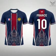 New France Flag Printed T-Shirt Men Breathable And Quick-Drying Soccer Jersey Unisex Casual Sports Training Short-Sleeved Top - TEkfb50026FM - 查看 9