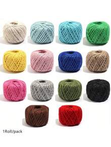 50m/Roll 1.5mm 3-Strand Braided Colorful Hemp Rope, Suitable For Party Decoration, Flower Packaging, Gift Wrapping, Jewelry Making, DIY Decorative String - Colored Hemp Rope - View 2