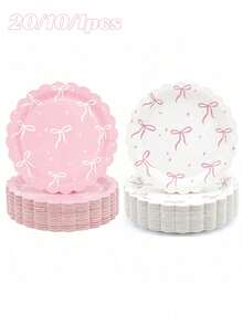 20/10/1pc 7-Inch Butterfly Theme Disposable Paper Plates, Leak-Proof And Thick, 3-Second Quick Cleanup, Suitable For Parties, Camping, Home, Graduation, Valentine's Day, Spring And Summer Events - Multicolor - View 1