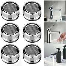 6 aérateurs de robinet en acier inoxydable argent économiseurs d'eau, aérateurs de robinet de salle de bain filetés M24, buses de mélange avec filtre remplaçable, convient pour les éviers de cuisine, métal et plastique - Multicolore - Voir 3