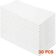 10入白色長方形桌巾套組，適用8英尺長方形桌，含布餐巾，60 x 126英吋，可水洗聚酯纖維桌布，可重複使用且抗皺，適合婚禮、派對、活動與日常使用 - 白色 - 查看 17