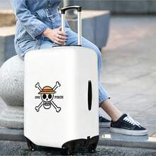 Miniso One Piece Straw Hat Jolly Roger Luggage Cover, Elastic Washable Suitcase Protector, Simple Skull Anti-Scratch Dustproof Travel Skin - Color - View 2
