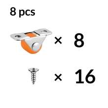 Mini Hidden Caster Wheels With Screws, Silent Furniture Rollers, Low Profile Rubber Wheels, Suitable For Storage Boxes, Cabinets, Toy Boxes And DIY Furniture - 0.5in - View 12