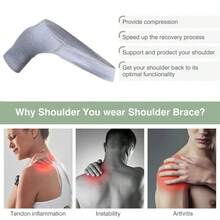Compression Shoulder Brace Adjustable Shoulder Support Strap Daily Support - Multicolor - View 5