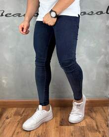 Premium Basic Skinny Jeans 016 2% Elastane - Dark Wash - View 6