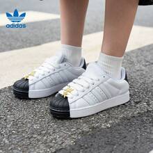 Adidas Clover Women's New Sneakers, Versatile Shell Toe Casual Sneakers - Black and White - View 9