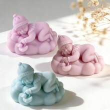 Molde de Silicona para Vela en Forma de Beb Durmiendo Cilindro y Molde de Resina - Moldes de Resina de Silicona para Decoracin del Hogar y Fabricacin de Velas, Molde Espiral de Onda - jh-flor-5528 - Ver 5