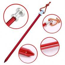 Estacas para tienda de campaa, 9 pulgadas, ligeras, de aleacin de aluminio, para camping, senderismo, manta de picnic, alfombra de playa, valla de patio, 10 unidades - Rojo - Ver 2