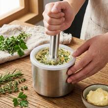 Steel Garlic Mortar And Pestle-Manual Crusher & Grinder For Herbs & Spices - Multicolor - View 9