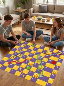 Colorful Cartoon Polyester Snakes And Ladders Floor Game Mat, Suitable For Hawaii Vacation, Family Gathering, Spring And Autumn Picnic Party, Adult Game, Group Game, Boys Game, Girls Game, Dice Game - Multicolor - View 3