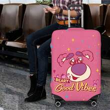 迪士尼皮克斯洛特熊行李箱套，粉色草莓熊「Beary Good Vibes」星形圖案設計行李箱保護套，適合旅行愛好者 - 顏色 - 查看 3