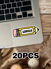 50/20/10/1 Set Customized Cartoon Stationery Set, Stickers, Book Labels, Customized Name Pencil And Crayon, Pencil Case - Multicolor - View 13