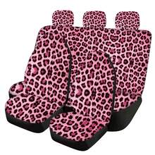 1pc Car Leopard Print Seat Cover, Full Leopard Print Ice Silk Car Seat Cover, Car Interior Decoration, Dust-Proof Protective Cover, Universal Seat Cushion For SUV And Sedan, Pink And Black Leopard Print, Suitable For Men And Women, Washable - Multicolor - View 14