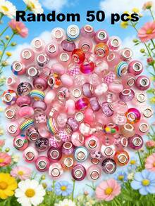50/Pcs Multi-Color Large Hole DIY Bracelet Beads - Multicolor - View 14