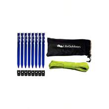 - Kit de estaca ultraligero para tienda de campaa u2013 12 clavijas de aluminio para tienda, pies, 12 tensores de u2013 para mochileros, senderismo, camping - Kit de estacas para tienda de campaña (12 unidades: estacas, vientos, tensores) - Ver 2
