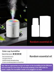 New USB Aromatherapy Humidifier With Cool Mist And LED Colorful Lights, Small Humidifier, Aromatherapy Spray Machine, Available In Black And White, Long-Lasting Fresh Air, Suitable For Car, Bedroom, Office, Bathroom, Living Room, Desktop, Great Gift, Can Be Paired With 6 Essential Oils, Home Desktop Hydration Spray Car Atmosphere Seven-Color Light Bedroom Aromatherapy Spray Hydration - Fragrance Set - View 21