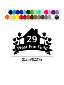 Trash Can Sticker Set (Optional 1/2/3/4/5/6/7/8/10pcs): Customized Stickers, Including Room Number And Floral Pattern. Personalized Text And Address Labels, Mailbox Number And Street Name Stickers. Waterproof And Durable, Self-Adhesive And Easy To Apply. Suitable For Trash Cans, Mailboxes, Houses And Recycling Bins, Multiple Colors Available. - Multicolor - View 7