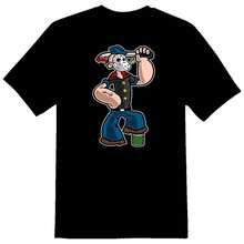 Unisex T-Shirt Made Of Pure Cotton, Pop The 13th Cartoon Character T-Shirt 08162017, Summer T-Shirt, Blouse, Basic Tops, Tops - Black - View 1