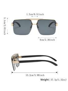 1 Pair Men's Metal Square Double Bridge Half-Frame Glasses, Premium Exquisite Classic Elegant Business Style, Steady Reserved Low-Key, Fashion Eyewear Suitable For Daily Commute, Business Travel, Driving, Golf - Multicolor - View 10