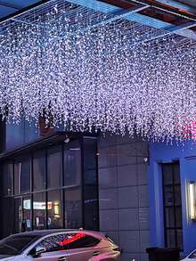 Luces de Hada tipo Carámbano LED 4M/6M/12M, Guirnalda de Cortina Navideña, Adecuada para Bodas, Fiestas de Jardín al Aire Libre, Hogar, Calle, Año Nuevo, Decoración de Pascua - Enchufe EU Tipo C(220-240V) - Ver 4