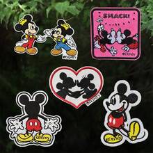 5 miếng miếng vải thêu Mickey Mouse, miếng thêu Mickey, quà tặng tiệc Disney, miếng thêu hoạt hình Mickey dễ thương, miếng vải thêu Mickey, miếng vải thêu Minnie, miếng vải may quần áo, miếng vải, phụ kiện may vá miếng vải DIY, ủi/may, phù hợp cho ba lô, quần áo, giày, mũ, rèm, ốp điện thoại, v.v., DIY thủ công, trang trí ứng dụng thêu hoạt hình - Nhiều màu - Xem 10